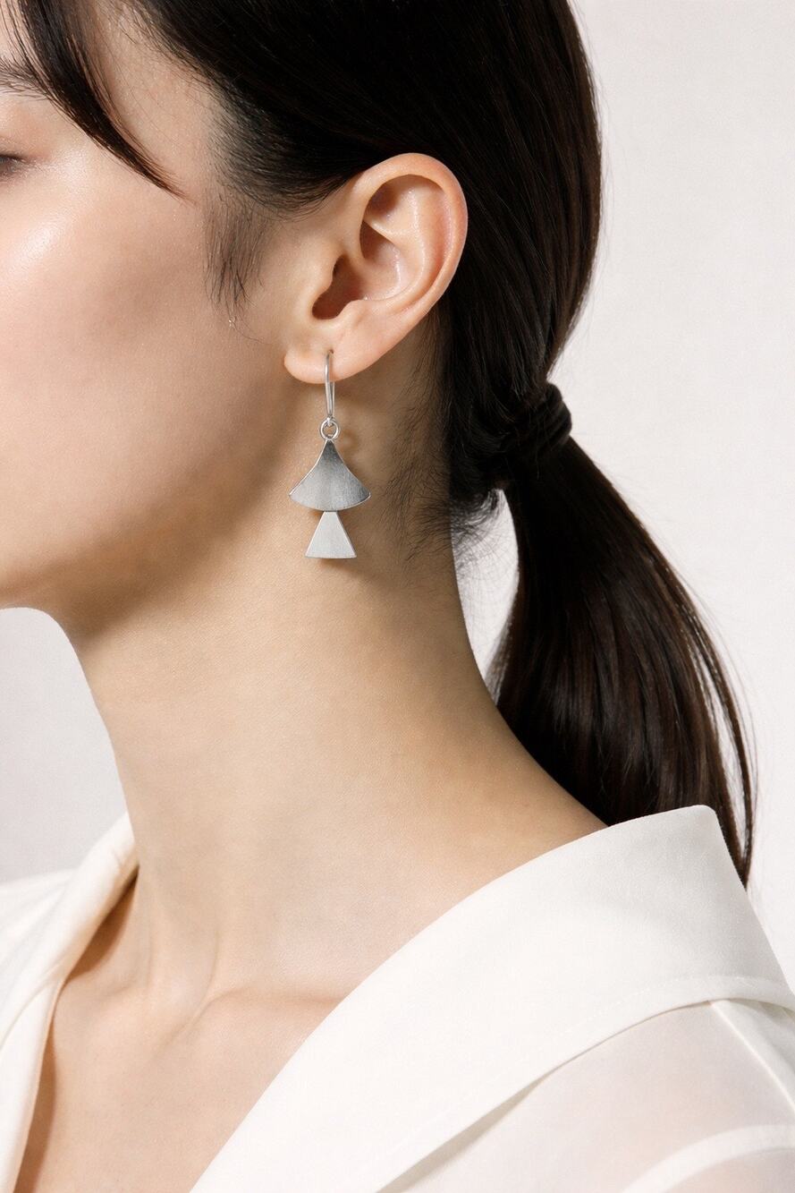 Jane Diaz Sterling Silver Short Fan Cascade Earrings